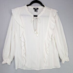 Paige Ruffled Blouse Tassel Size Small Puffed Sleeve Victorian Top